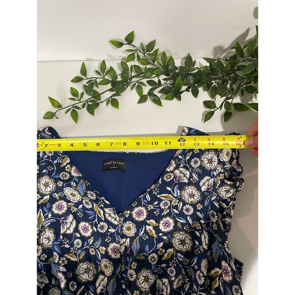 Lane Bryant Floral Print Maxi Dress With Pockets 16 100% Cotton Shell - Picture 13 of 15